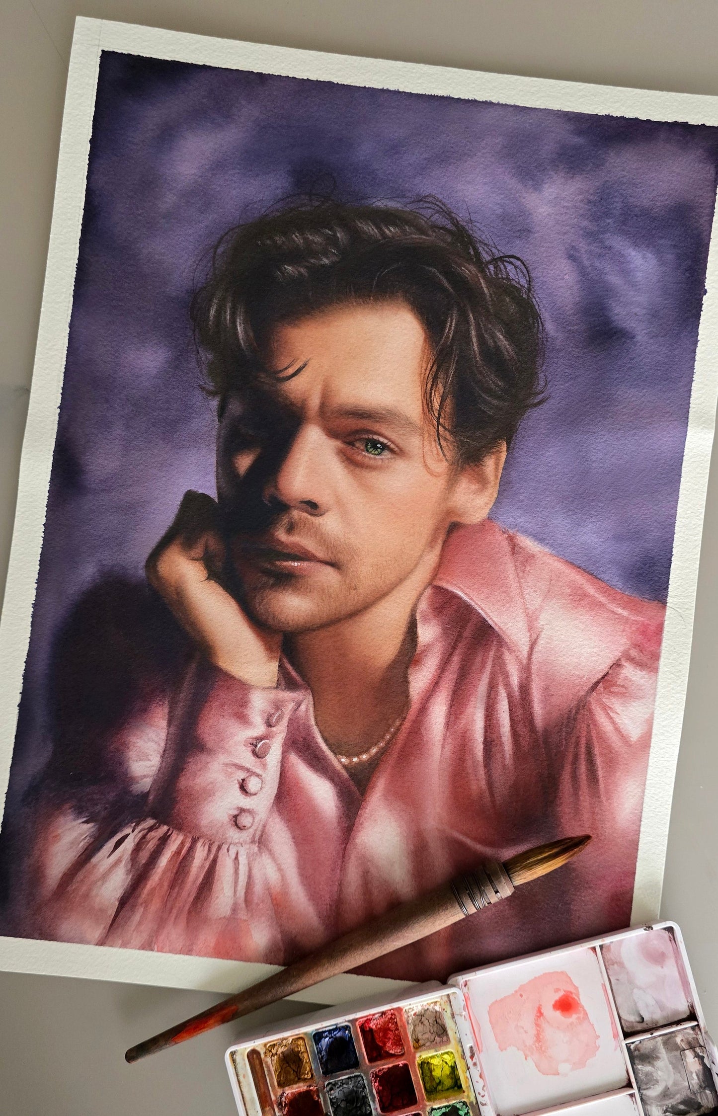 Stunning Harry Styles Watercolor Painting