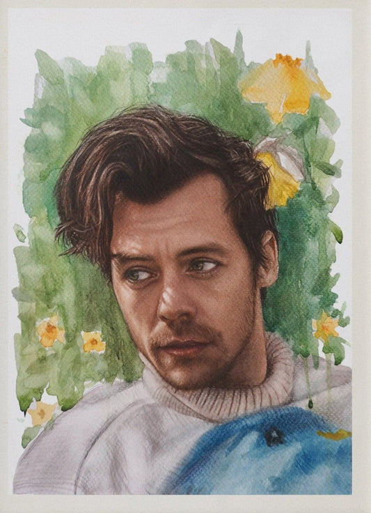 "Natural" Harry Styles Watercolor painting