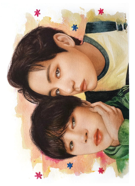 "Boys" Tae and Jimin watercolor painting