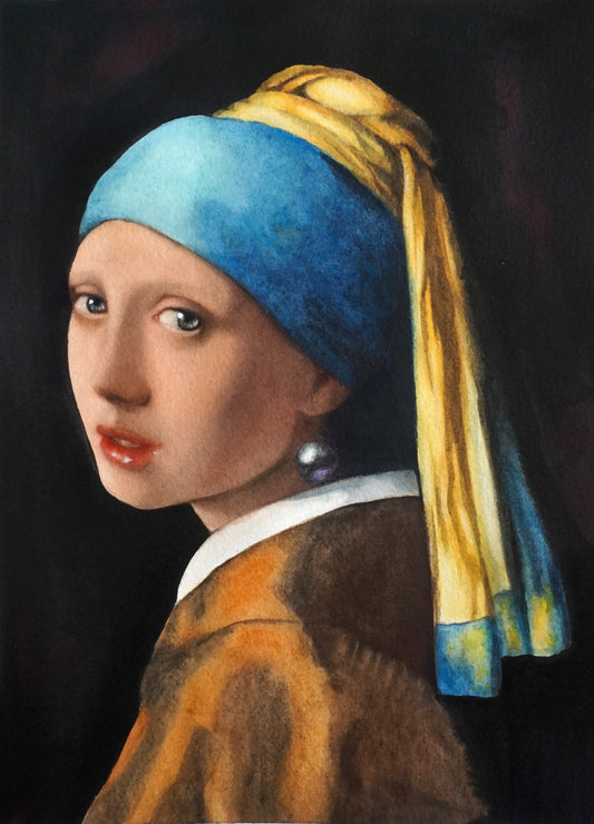 Girl with a pearl earring Watercolor Masterstudy